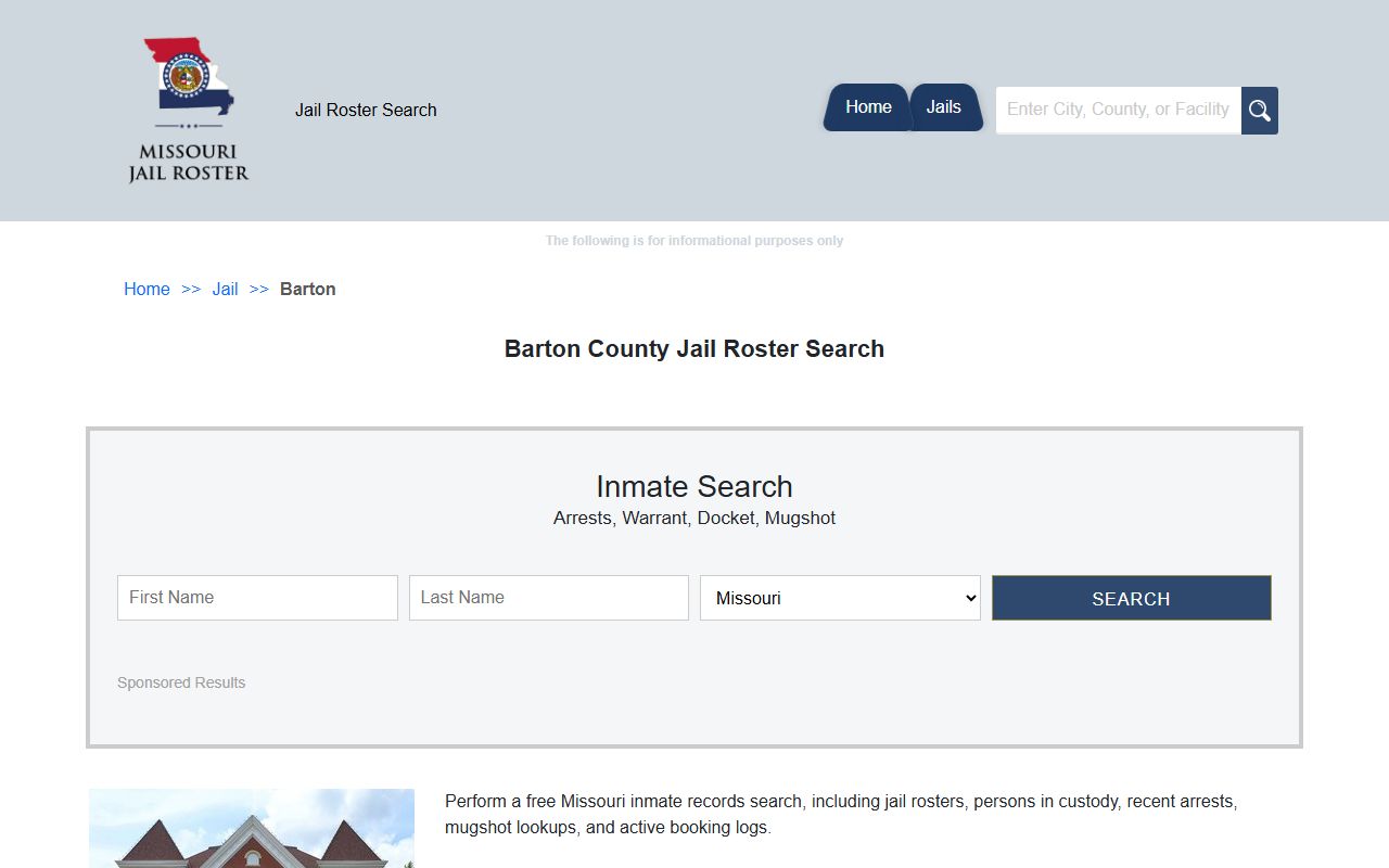 Barton County jail roster search Missouri inmate population records