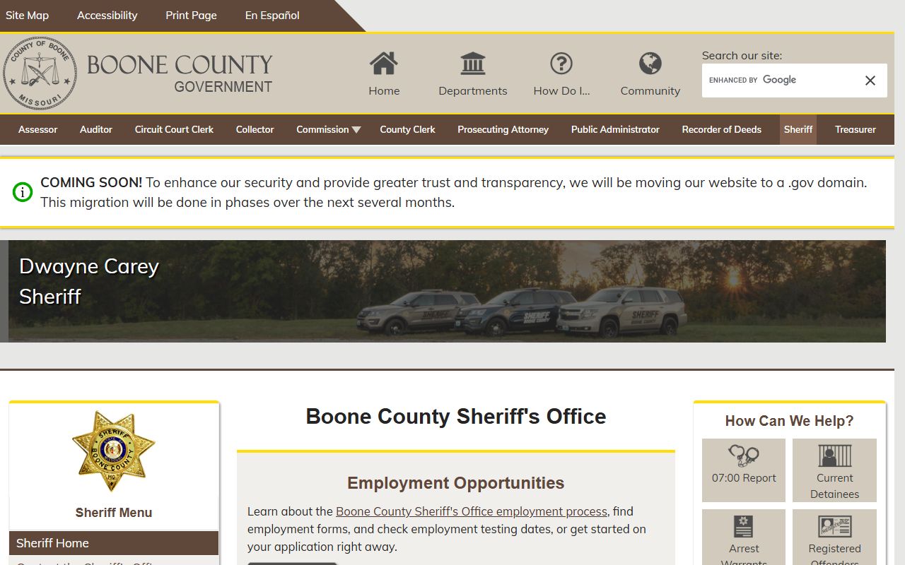 Boone County Sheriff's Office Columbia Missouri inmate population records