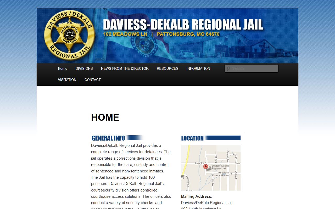 Daviess DeKalb Regional Jail DeKalb County Missouri inmate population records