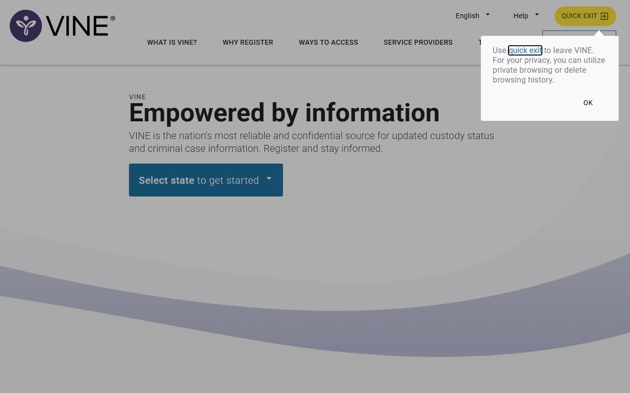 VINE Link victim notification system for tracking Missouri inmate population status changes